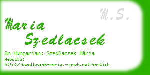 maria szedlacsek business card